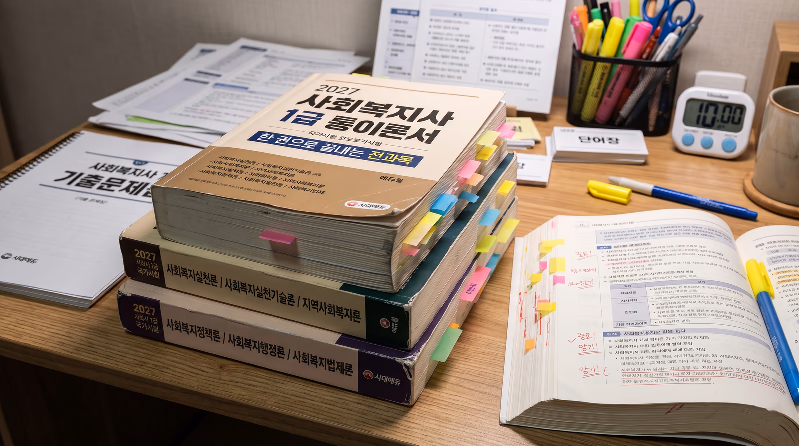 사회복지사 1급 7개년 기출 56강 — 영역별 25문항씩 실전처럼 푼다