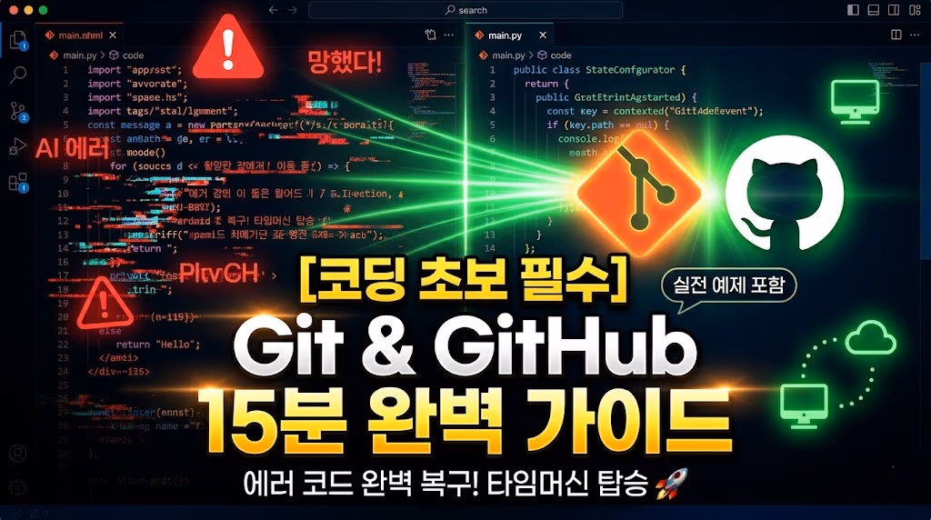 마트 장바구니와 타임머신으로 이해하는 깃(Git)·깃허브 설치부터 에러 복구까지