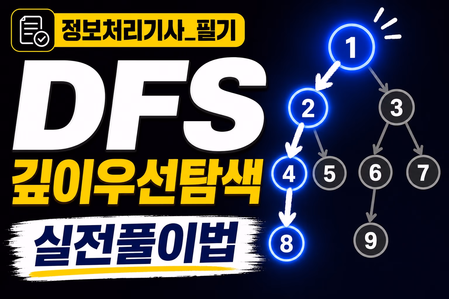 정보처리기사 DFS 완전 정복 — 스택 안 그리고 백트래킹 푸는 법