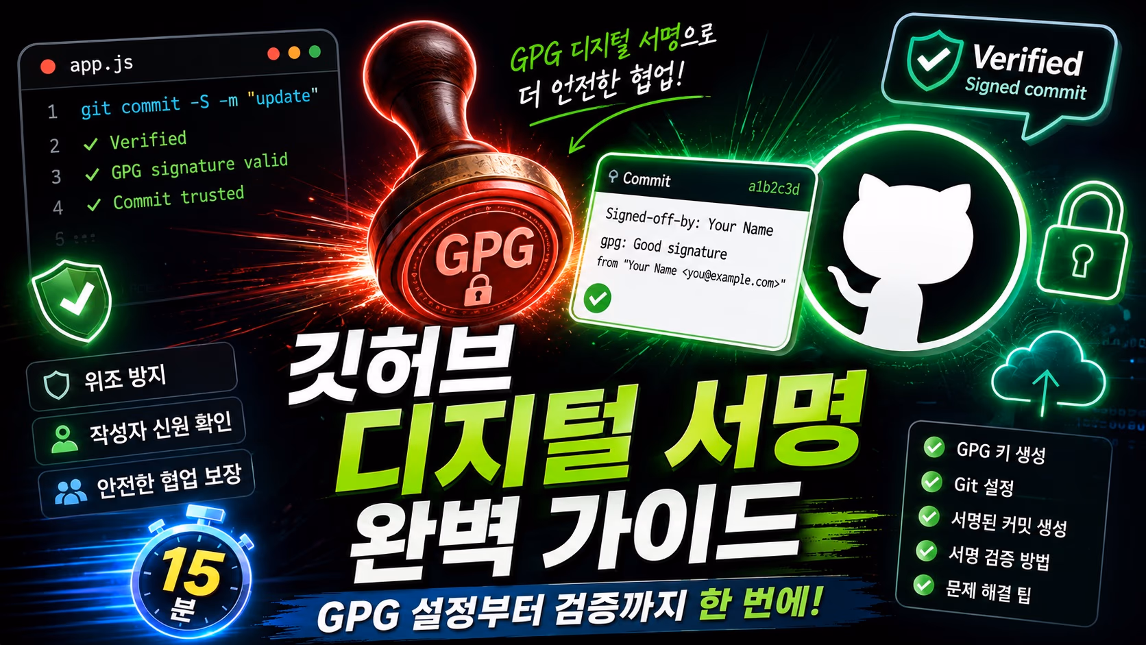 GitHub GPG 키 생성·등록 방법 — 윈도우·맥 사용자를 위한 Verified 마크 설정 가이드