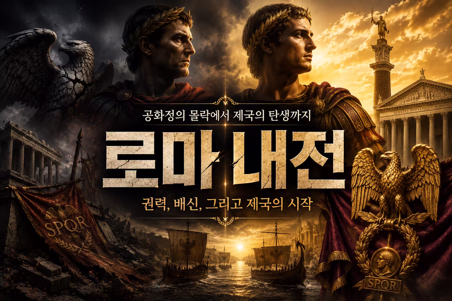 로마 공화정의 멸망과 제정의 시작 10분 요약: 카이사르 내전부터 아우구스투스까지