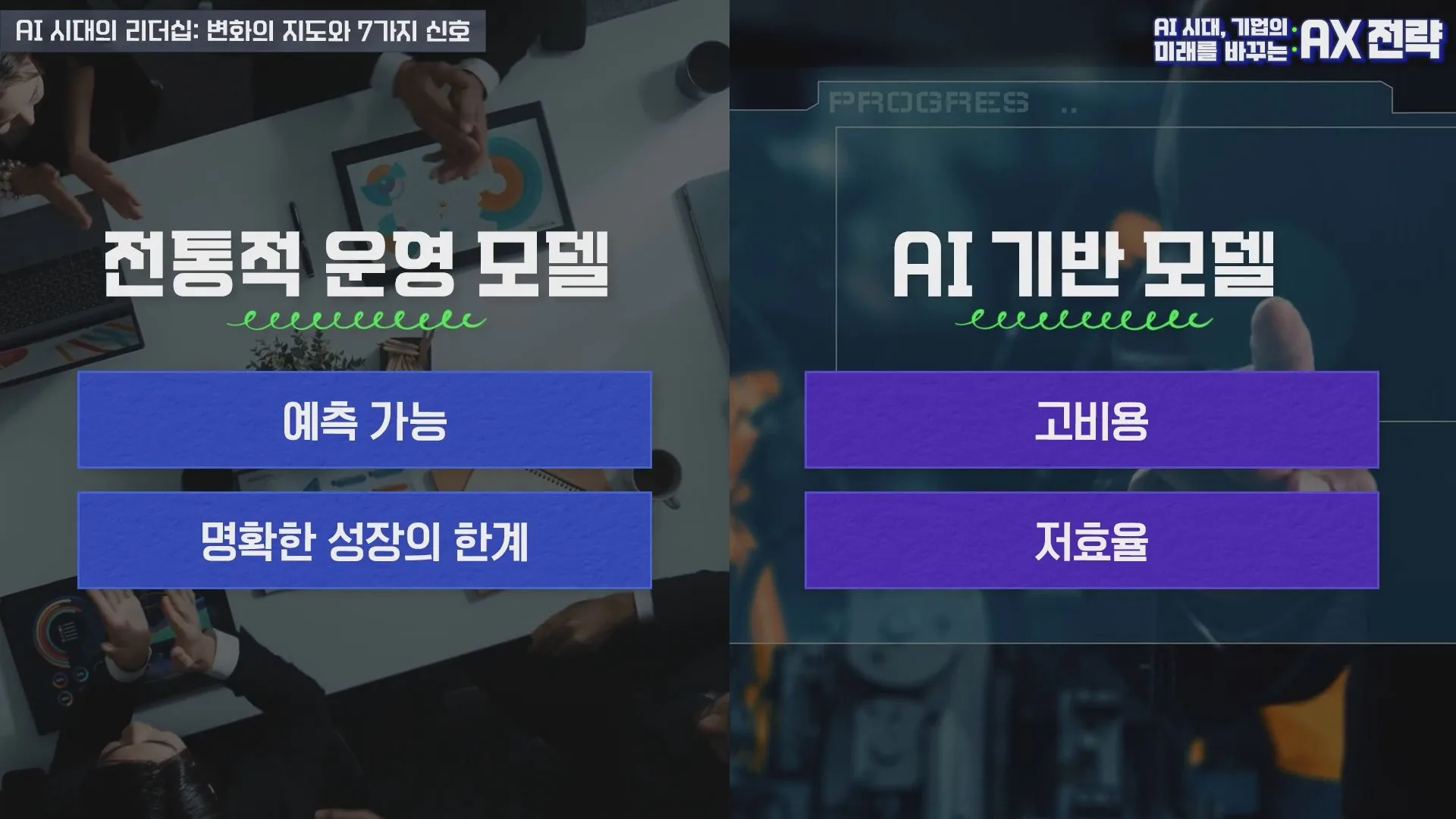 전통적 운영 모델과 AI 기반 모델 비교