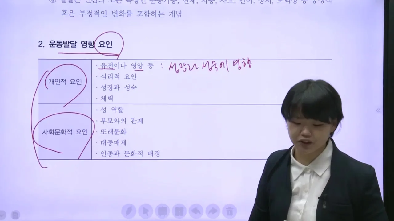 운동발달 영향 요인(개인적·사회문화적) 정리