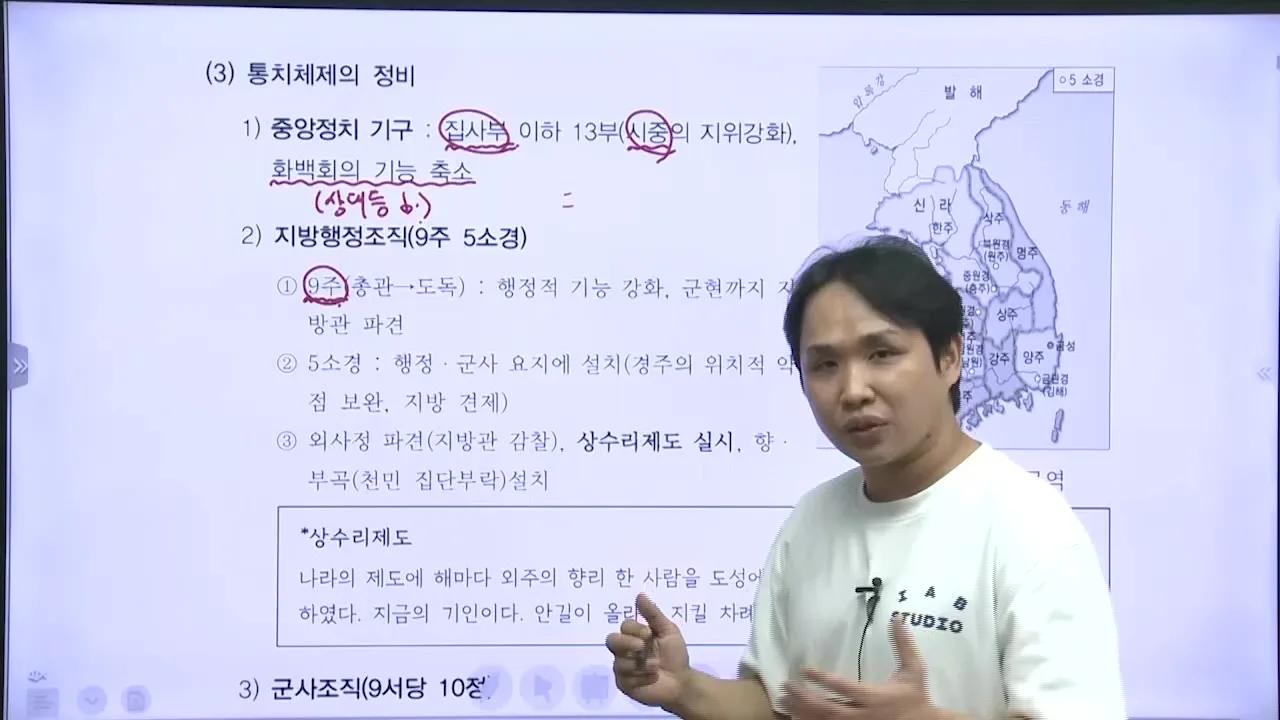 통일신라 9주 5소경 지도와 통치체제