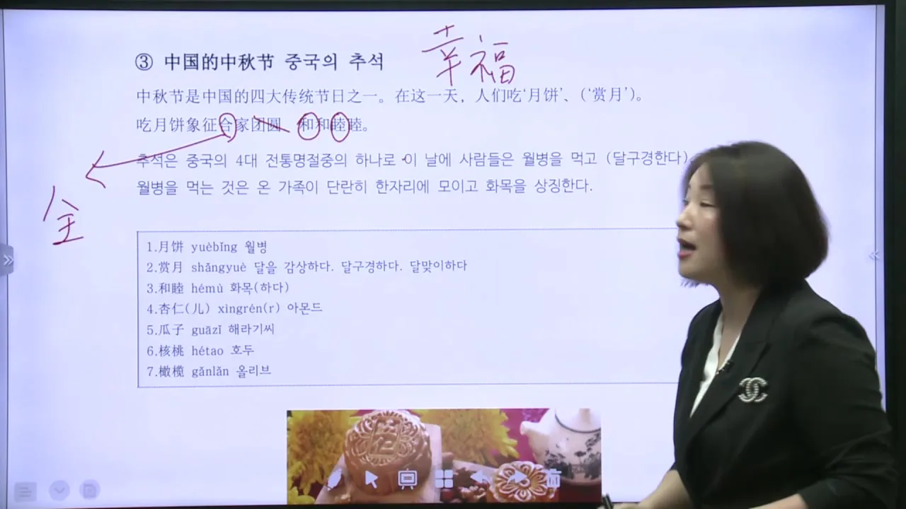 중국의 중추절 표현 정리